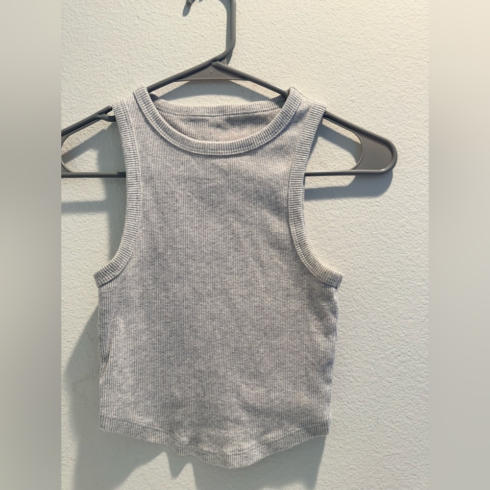 Aerie Light Gray Ribbed Tank Top